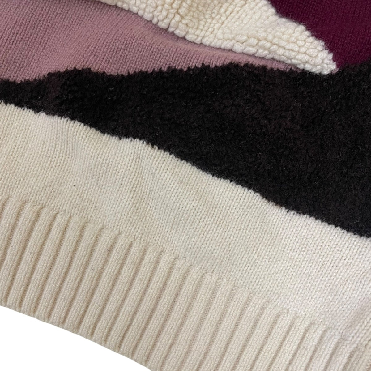 STUDIO NICHOLSON 22AWPALME SHAGGY PATCHWORK KNITパルム シャギーパッチワークニット 総柄ニット51-10-122007 古着・中古-7枚目のアイテム画像