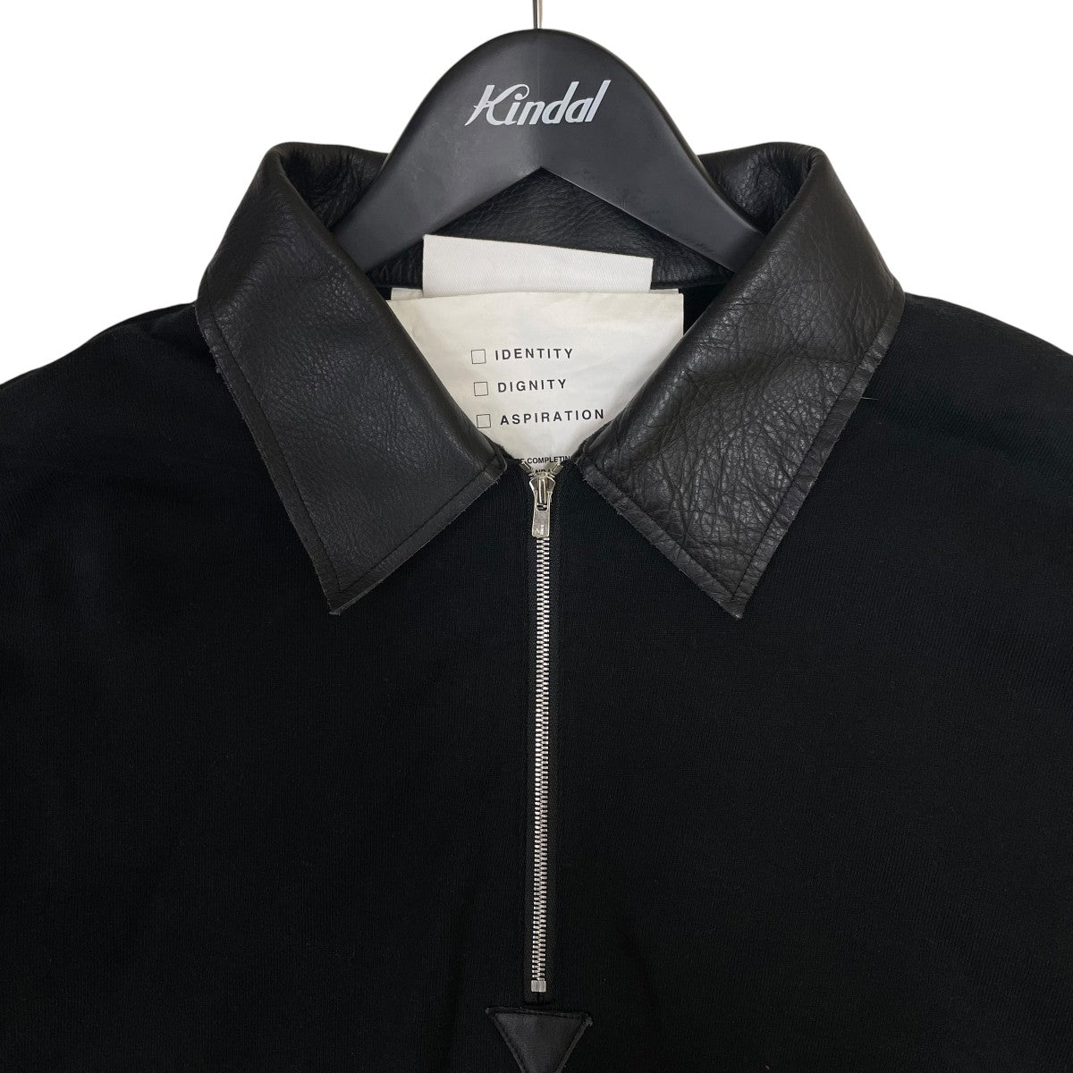 BROTHERS Leather  Original Supima Aging Cotton Sweatレザー襟 オーバーサイズ ハーフジップスウェットKU4SSUSWT01