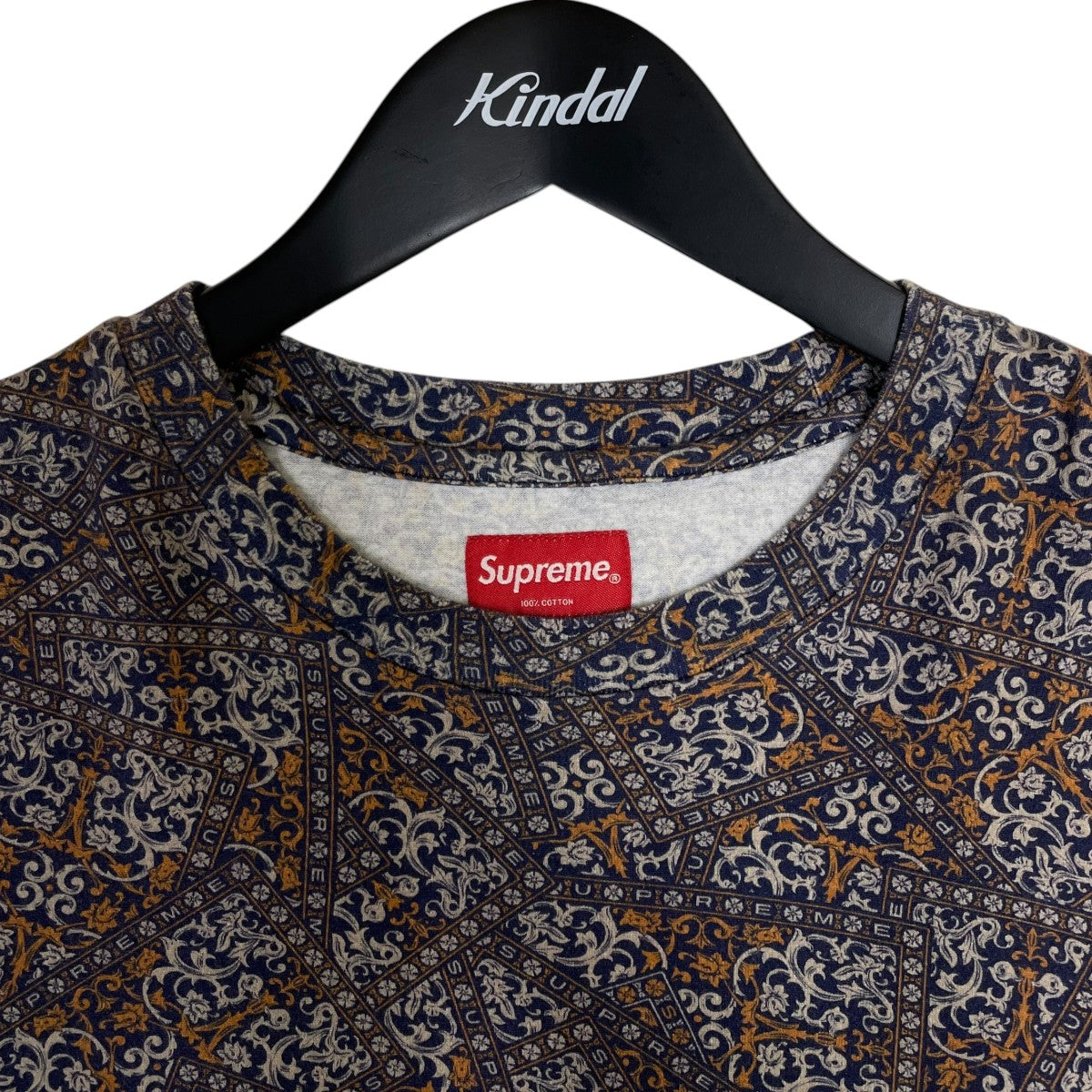 Supreme 21FWFloral Cards ボックスロゴ 唐草模様 総柄 半袖Tシャツ コットンTシャツ 古着・中古-3枚目のアイテム画像