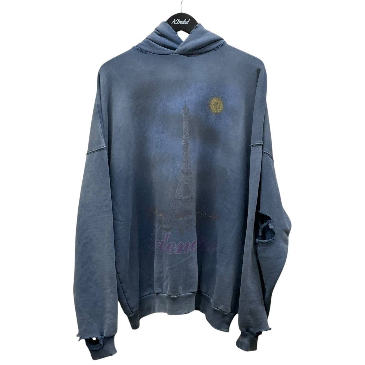 24SSParis Moon Hoodie デストロイ加工プルオーバーパーカー7444462
