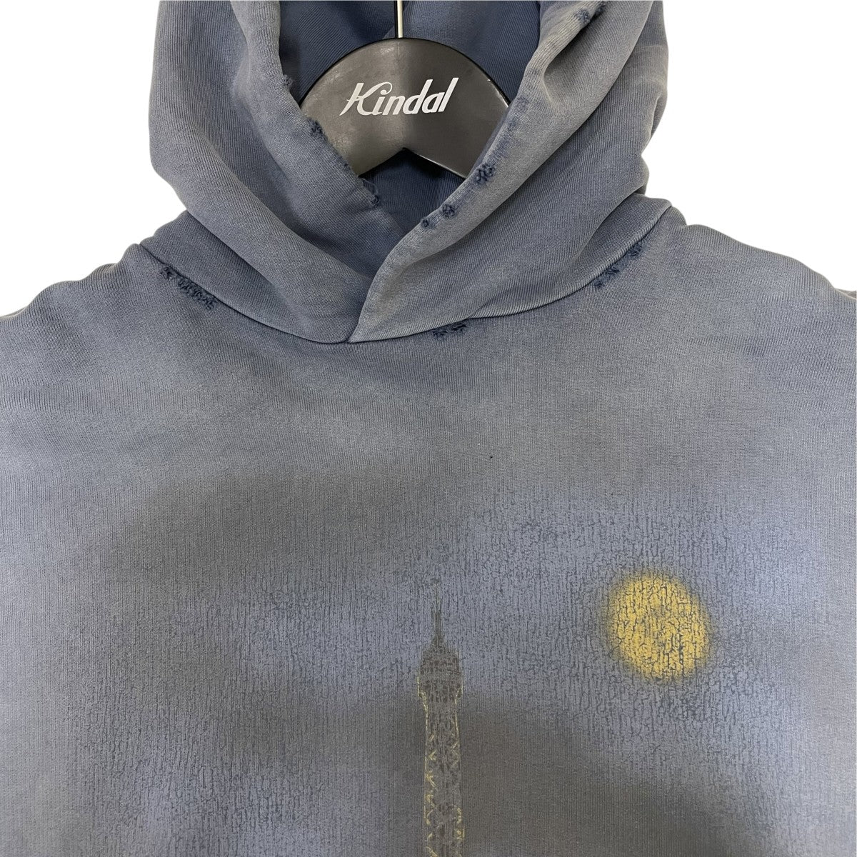 24SSParis Moon Hoodie デストロイ加工プルオーバーパーカー7444462