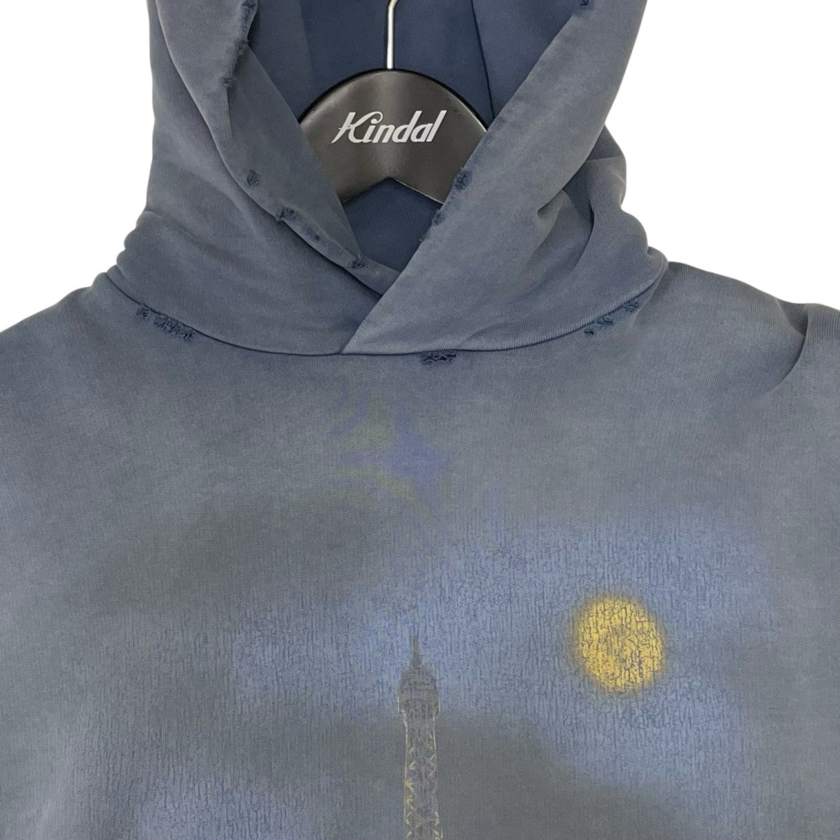 24SSParis Moon Hoodie デストロイ加工プルオーバーパーカー7444462