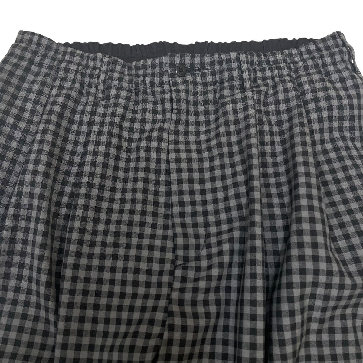 T W 2 Tuck Easy Pantsギンガムチェック柄 2タックイージーパンツ スラックス