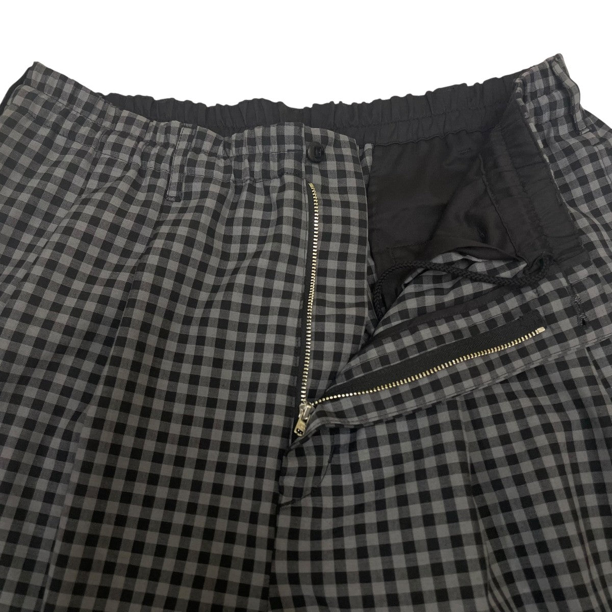 T W 2 Tuck Easy Pantsギンガムチェック柄 2タックイージーパンツ スラックス