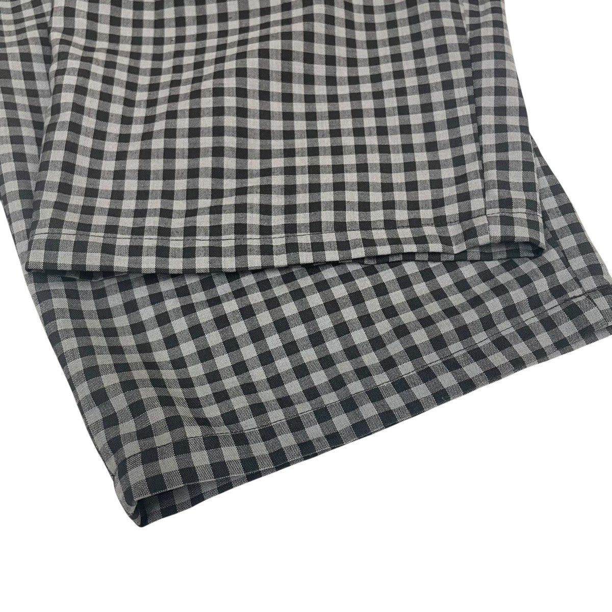 T W 2 Tuck Easy Pantsギンガムチェック柄 2タックイージーパンツ スラックス