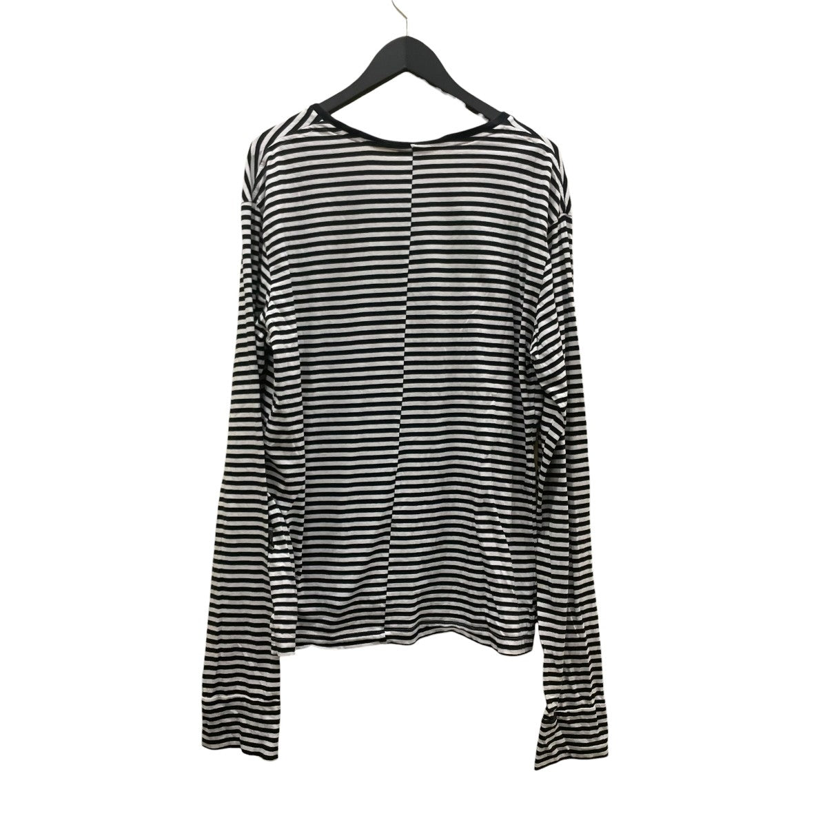 ボーダー コットン ロングスリーブカットソー 長袖Tシャツ