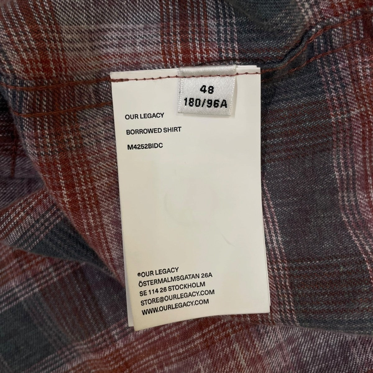 BORROWED SHIRTチェック柄 長袖シャツ コットンシャツM4252BIDC
