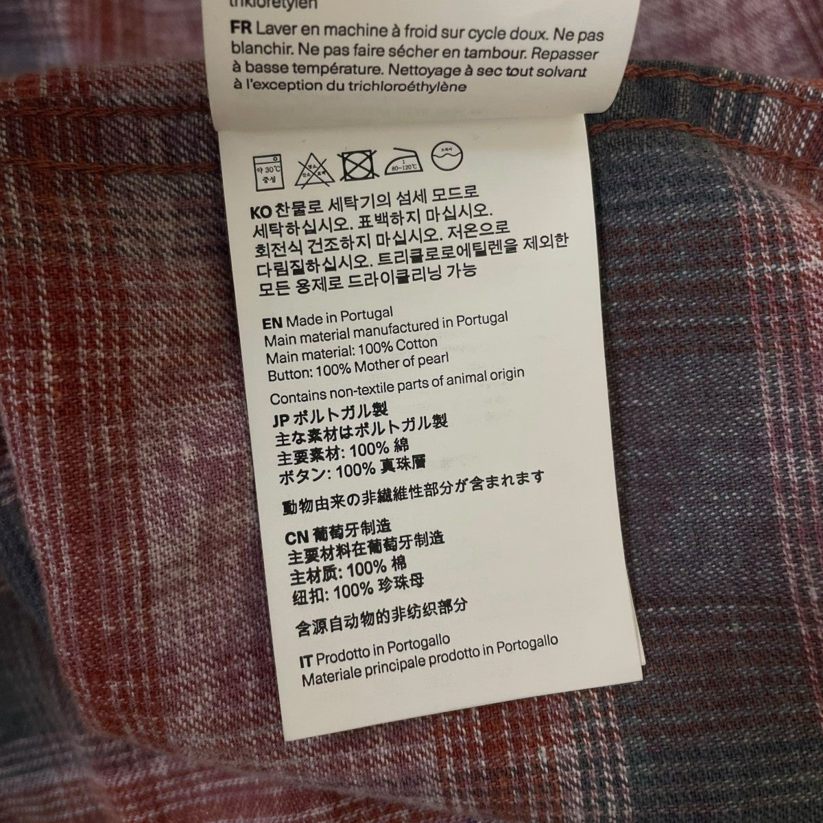 BORROWED SHIRTチェック柄 長袖シャツ コットンシャツM4252BIDC