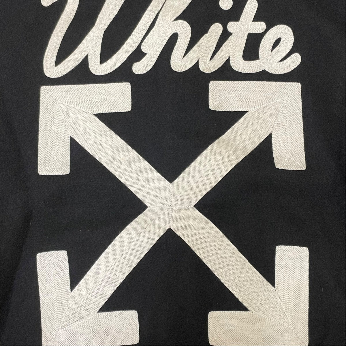 OFFWHITE Black Wool Varsity Jacketスタジャン 古着・中古-6枚目のアイテム画像