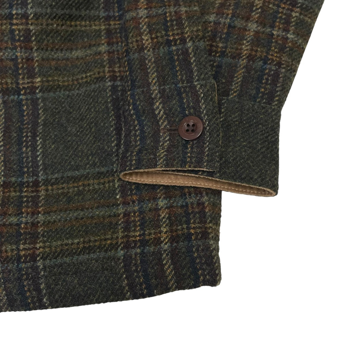 JUNYA WATANABE MAN×FILSON 25AWWネーム ウールチェックツイードレザージャケットウールジャケットWP-B002 古着・中古-4枚目のアイテム画像