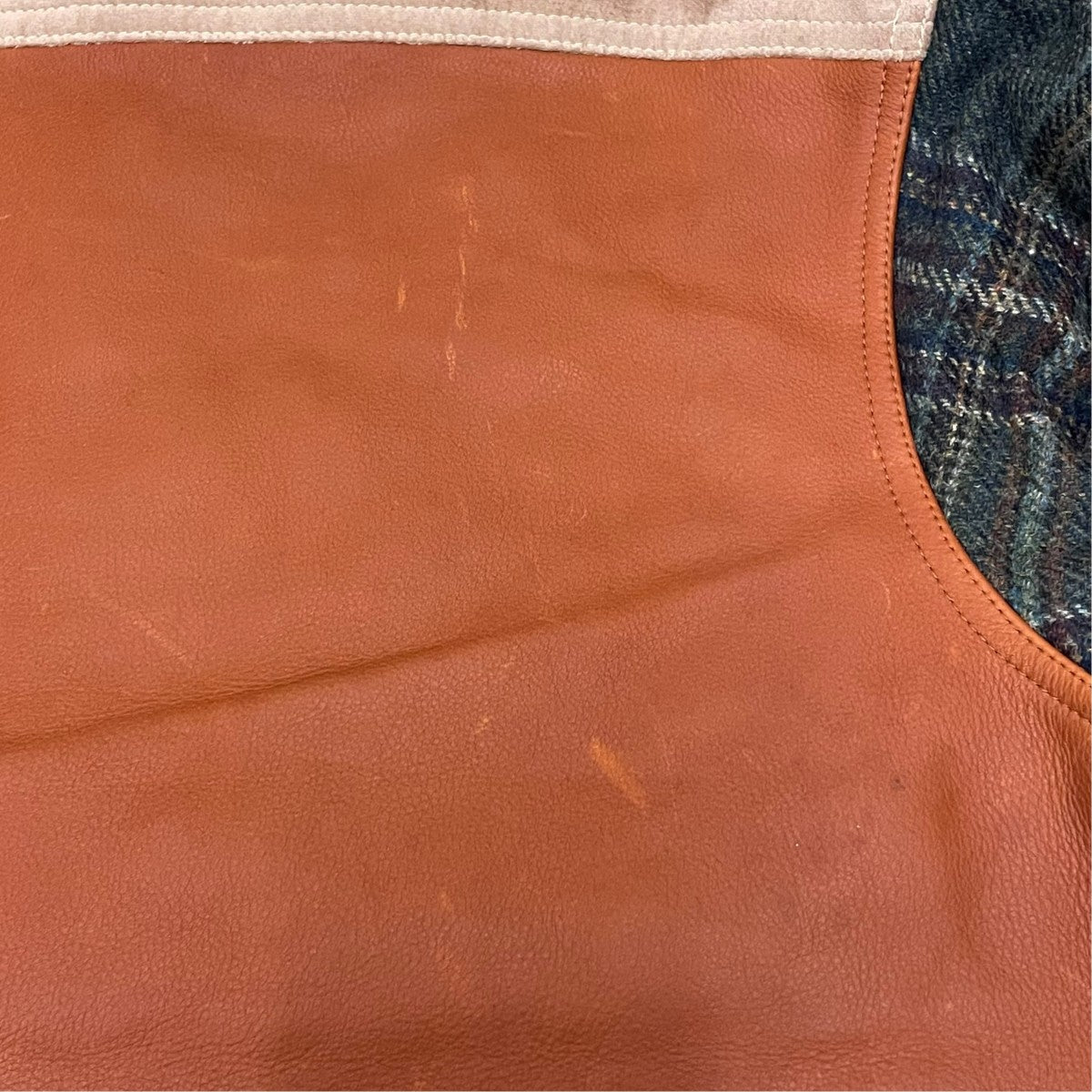JUNYA WATANABE MAN×FILSON 25AWWネーム ウールチェックツイードレザージャケットウールジャケットWP-B002 古着・中古-8枚目のアイテム画像