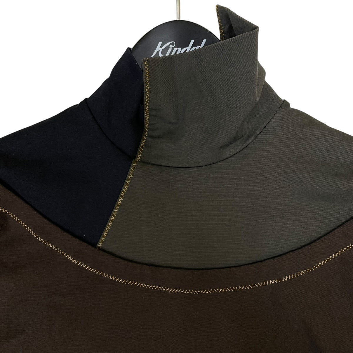 切替 アシンメトリー ハイネック ロングスリーブカットソー 長袖Tシャツ21WCL T02204