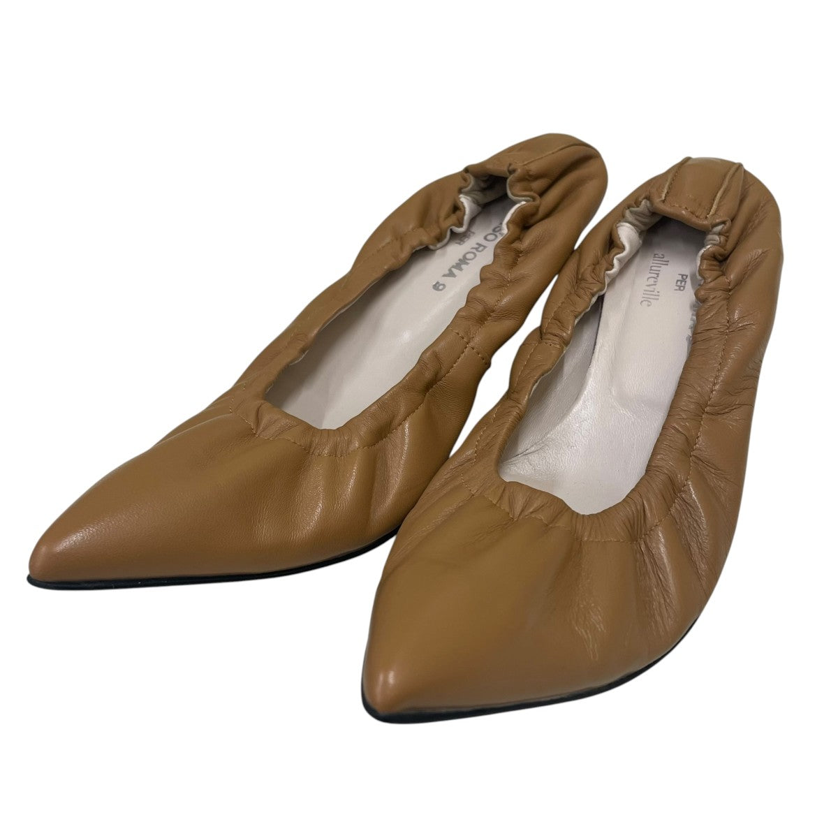 allurevilleコラボ ELASTIC PUMPS エラスティックパンプスポインテッドトゥ ギャザーパンプス