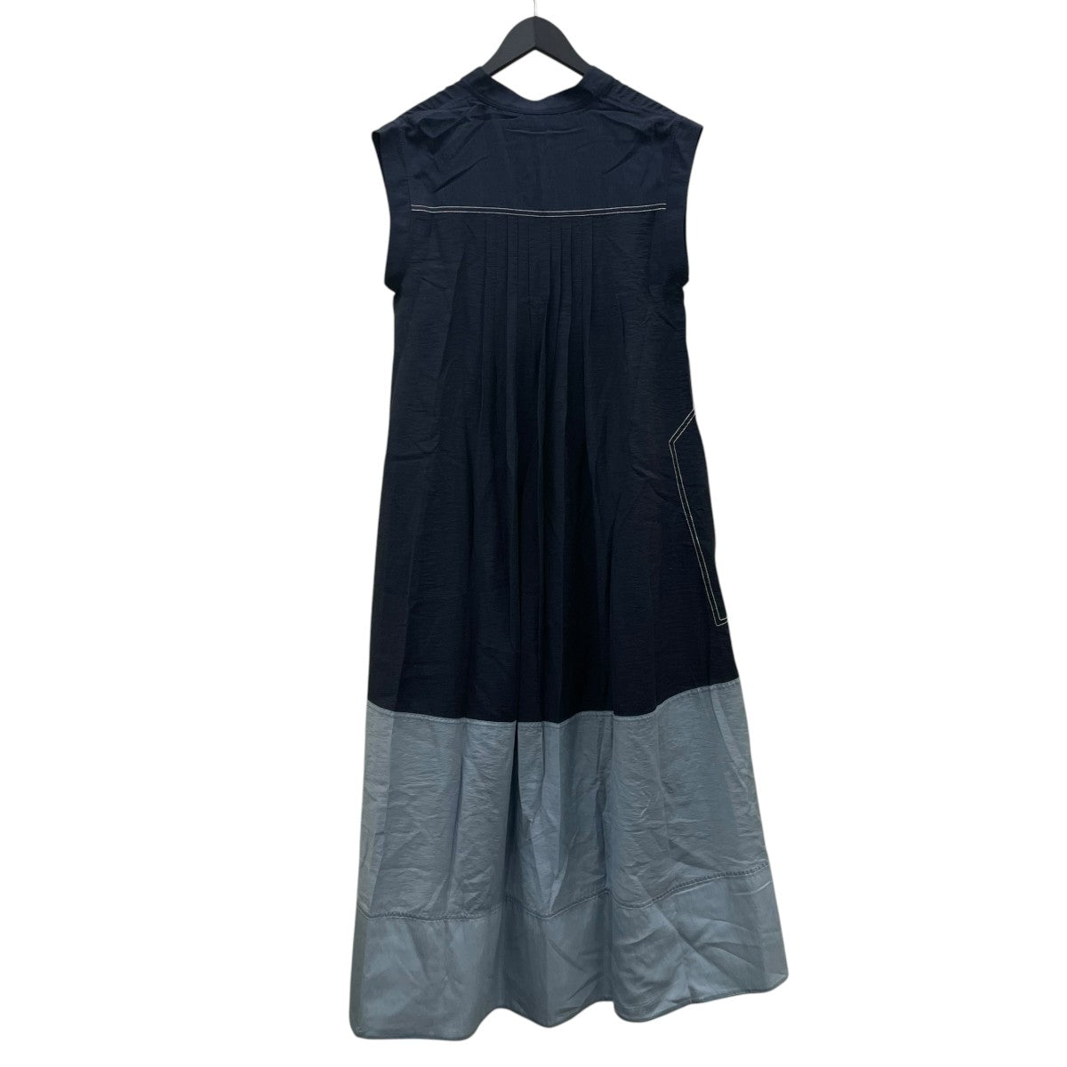 Ondine Maxi Dress オディーン パネル マキシドレスパネル切替デザイン プリーツ加工 Vネック ノースリーブワンピースM2601DR087