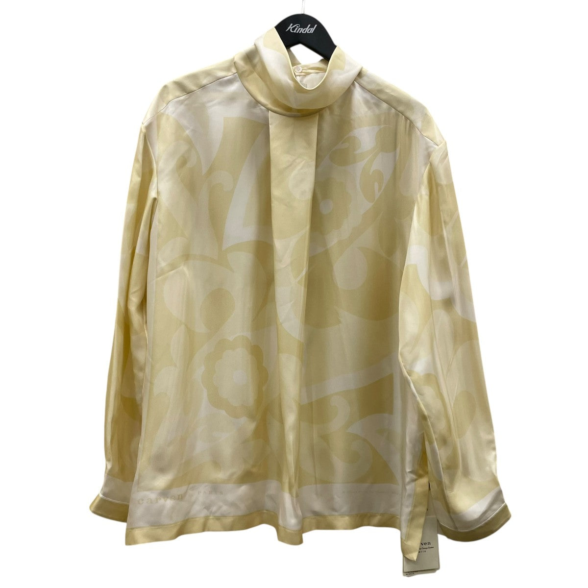 High neck top総柄 プリント ハイネック シルクシャツ 長袖ブラウス6261K21118N761361
