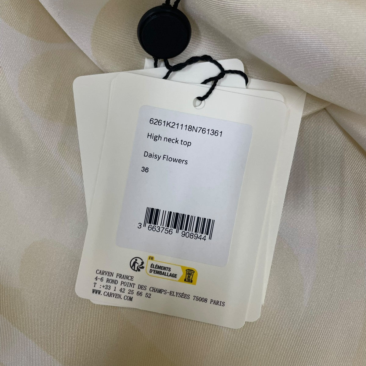 High neck top総柄 プリント ハイネック シルクシャツ 長袖ブラウス6261K21118N761361