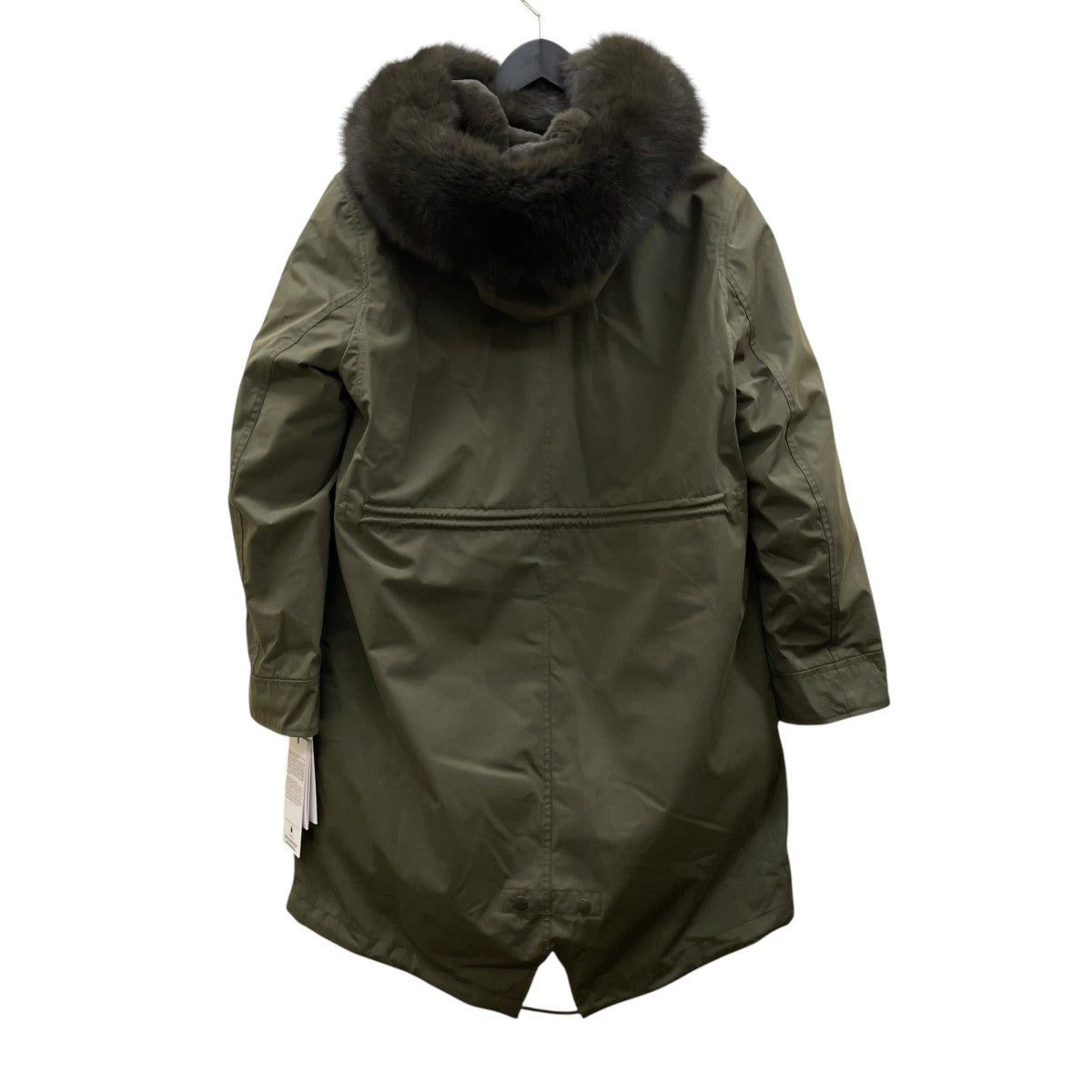 YVES SALOMON Long Iconic parka in waterproof cotton blend with fox and rabbit furモッズダウンコート22WFM01385F52X 古着・中古-2枚目のアイテム画像