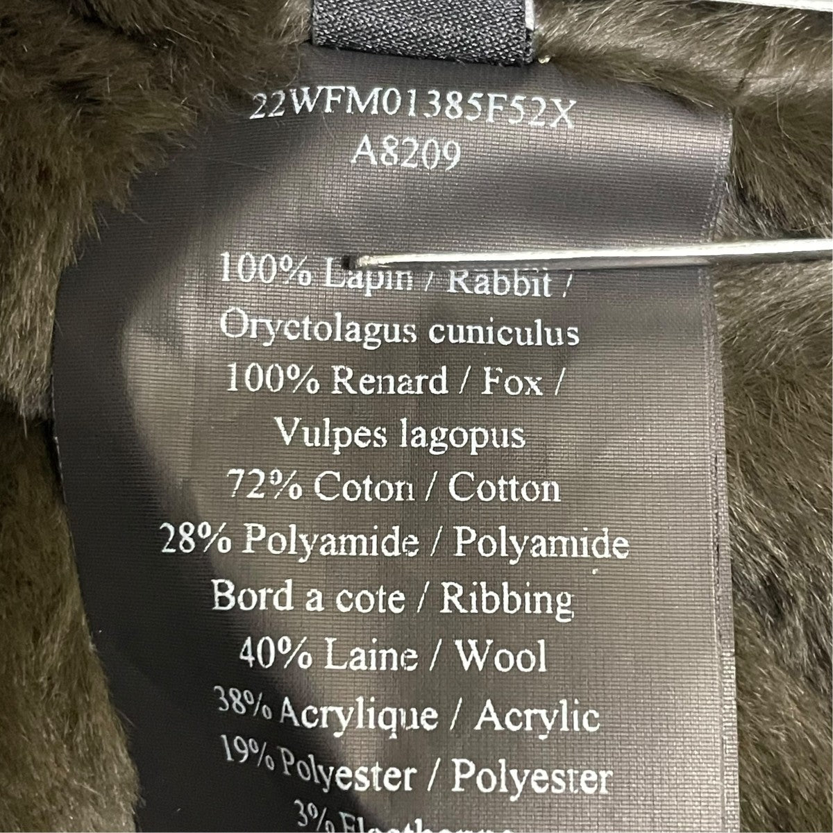 YVES SALOMON Long Iconic parka in waterproof cotton blend with fox and rabbit furモッズダウンコート22WFM01385F52X 古着・中古-6枚目のアイテム画像
