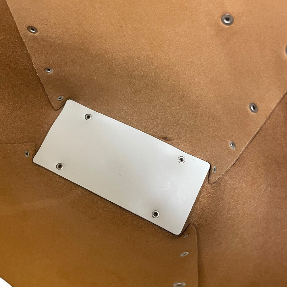 assemble hand bag wide Sバイカラー レザー ハンドバッグ