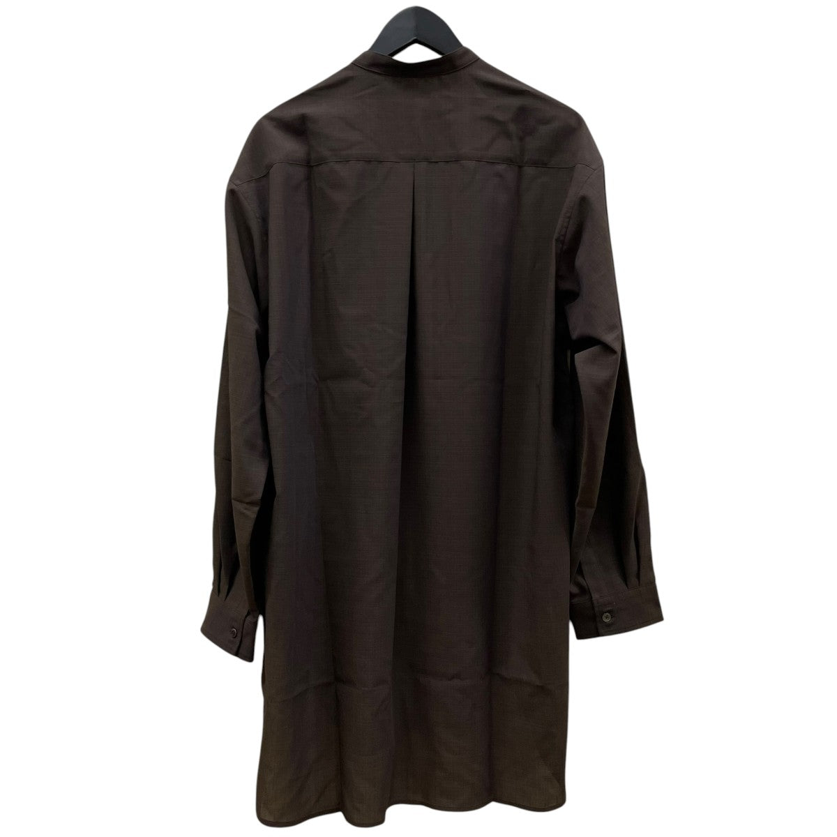 LONG SHIRT C ロングシャツ Cポリエステル ウール スタンドカラー 長袖シャツC-5-002-032