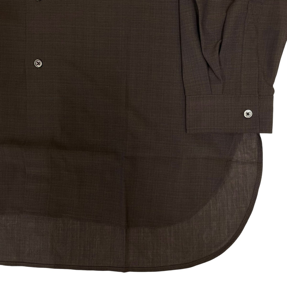 LONG SHIRT C ロングシャツ Cポリエステル ウール スタンドカラー 長袖シャツC-5-002-032