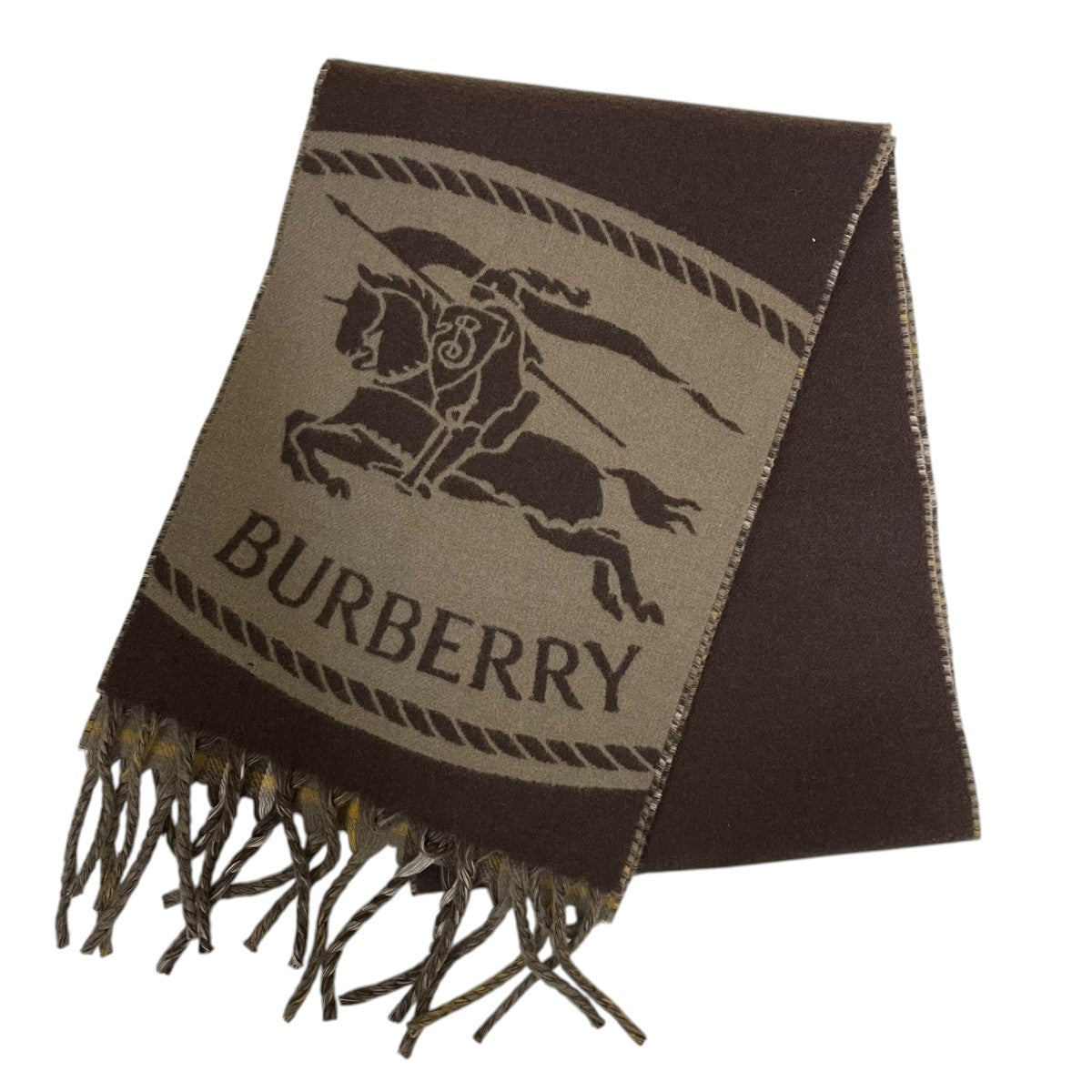 BURBERRY Reversible Knight Stamp Scarfチェック柄 リバーシブル ナイトスタンプ カシミヤ スカーフ8109747 古着・中古-1枚目のアイテム画像