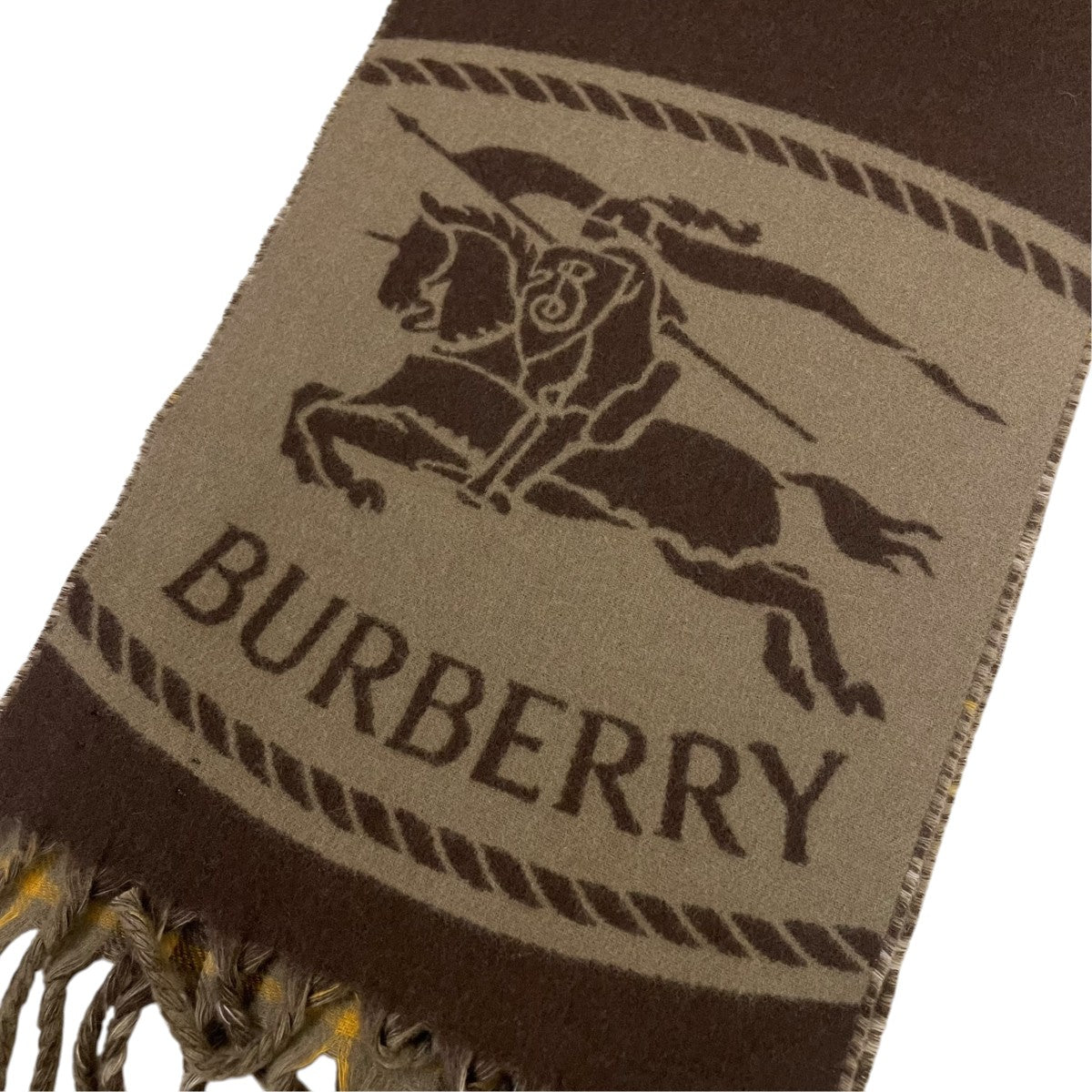BURBERRY Reversible Knight Stamp Scarfチェック柄 リバーシブル ナイトスタンプ カシミヤ スカーフ8109747 古着・中古-4枚目のアイテム画像