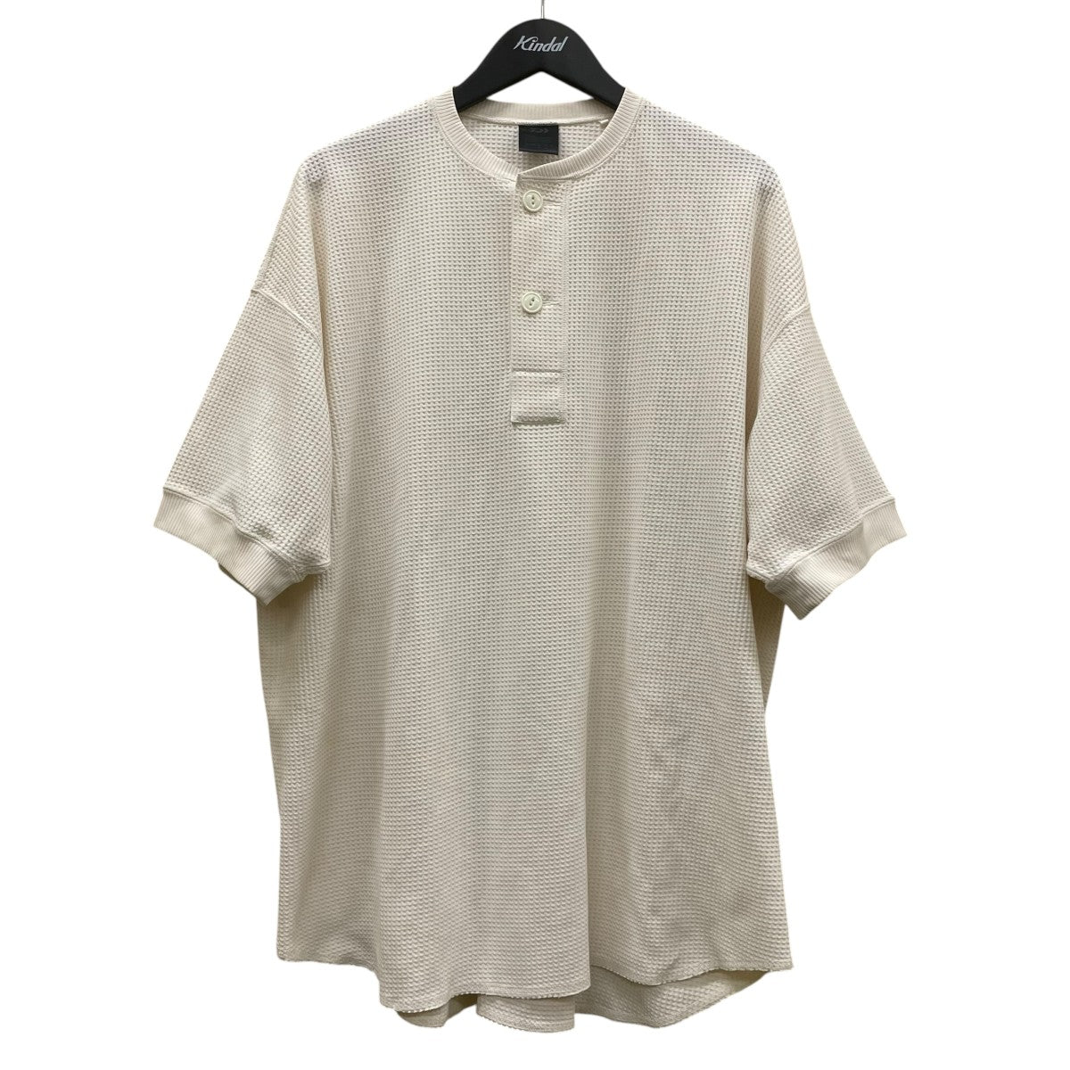 TECH THERMAL HENLEY テックサーマルヘンリーショートスリーブワッフル生地 オーバーサイズ 五分袖カットソーBE 39024