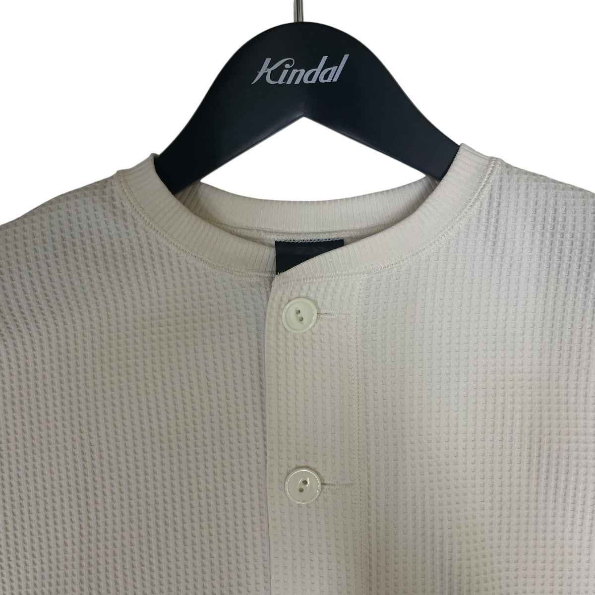 TECH THERMAL HENLEY テックサーマルヘンリーショートスリーブワッフル生地 オーバーサイズ 五分袖カットソーBE 39024