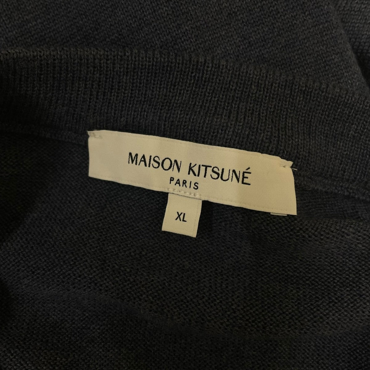 トリコロール フォックス メリノ レギュラー ジャンパーロゴ刺繍ワッペン クルーネックニット セーターPM00820KT1036