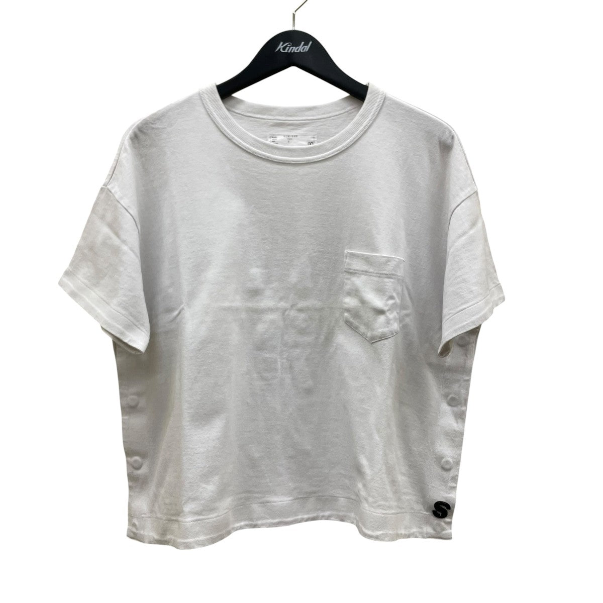 サイドボタン クルーネック半袖TシャツTシャツSCW 098
