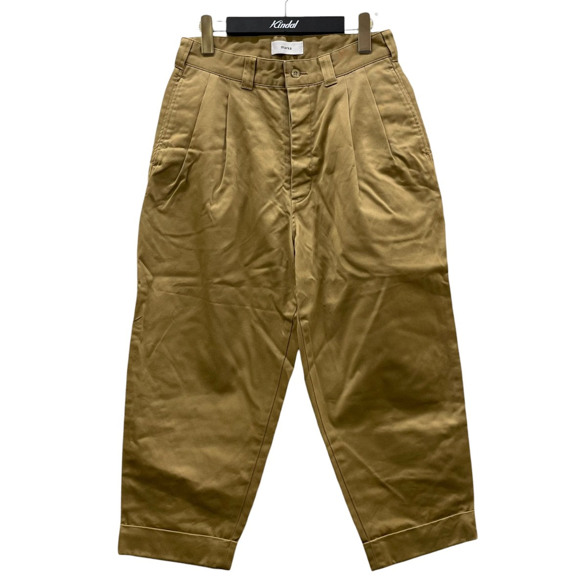 18SSDOUBLE PLEATED CHINO ダブルプリーツチノパンツコールドマーセライズ加工 アンクル丈 ワイドテーパードパンツM18A 21PT01C
