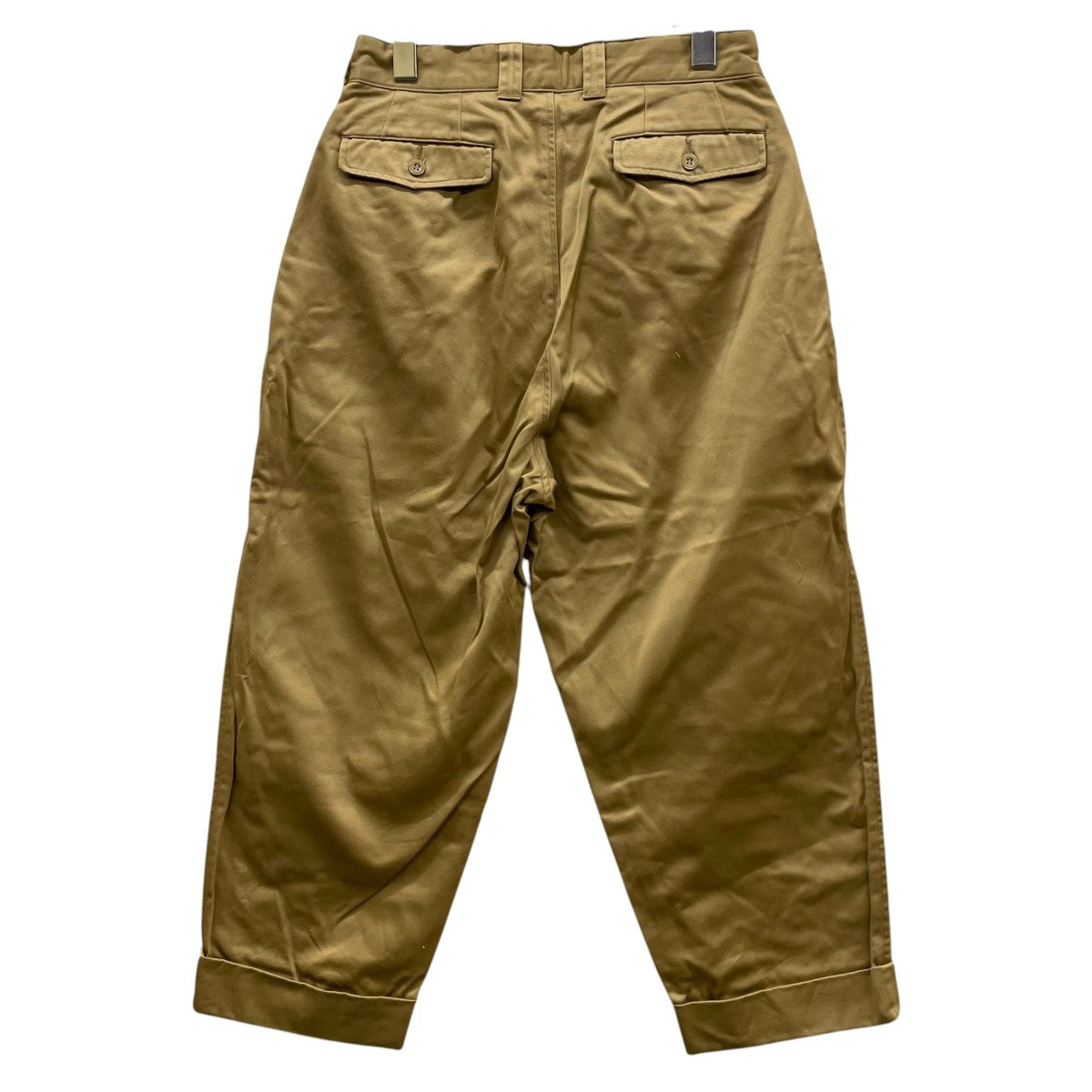 18SSDOUBLE PLEATED CHINO ダブルプリーツチノパンツコールドマーセライズ加工 アンクル丈 ワイドテーパードパンツM18A 21PT01C