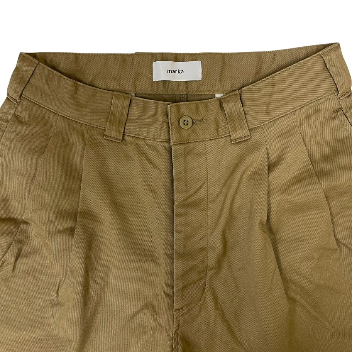 18SSDOUBLE PLEATED CHINO ダブルプリーツチノパンツコールドマーセライズ加工 アンクル丈 ワイドテーパードパンツM18A 21PT01C
