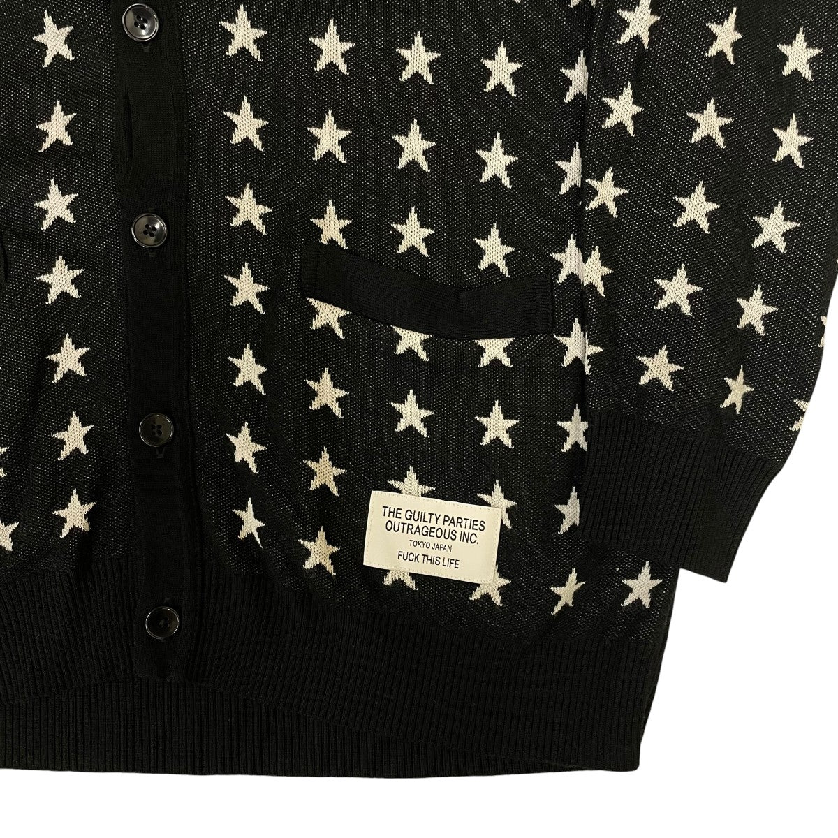 15SSSTAR CARDIGAN星 グラフィック プリント レーヨン コットン 薄手ニットカーディガン15SS-KNT-14