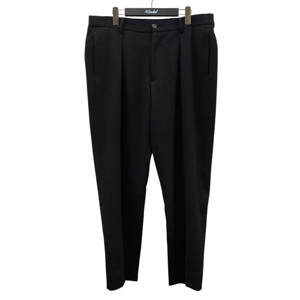 【新品タグ付】ジョルジオアルマーニ ワイドパンツ 黒 46 XL 最高級 黒タグ GIORGIO ARMANI(ジョルジオ・アルマーニ) エンボス加工 ワイドパンツ