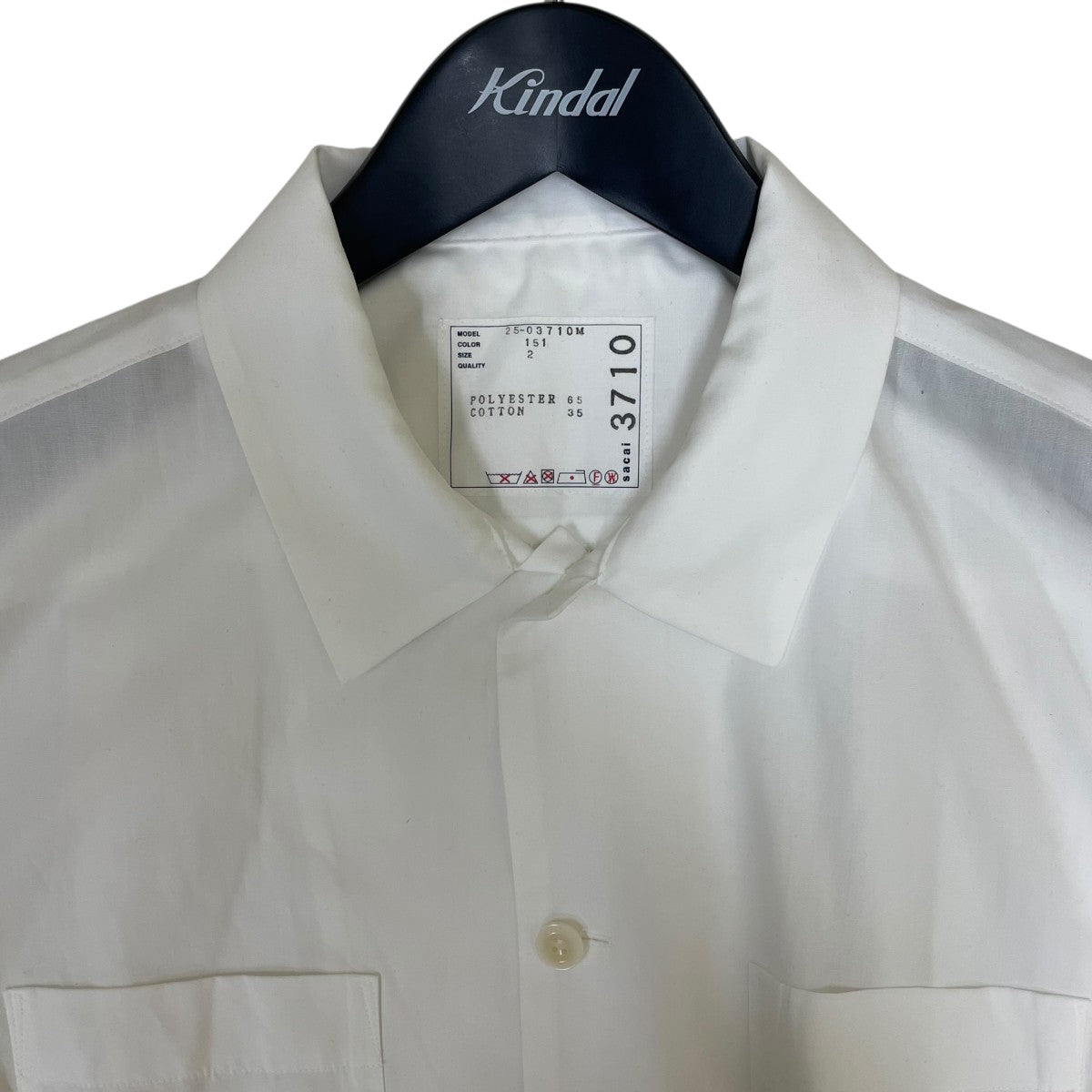 sacai(サカイ) 25SSショートスリーブシャツ無地 ポリエステル コットン
