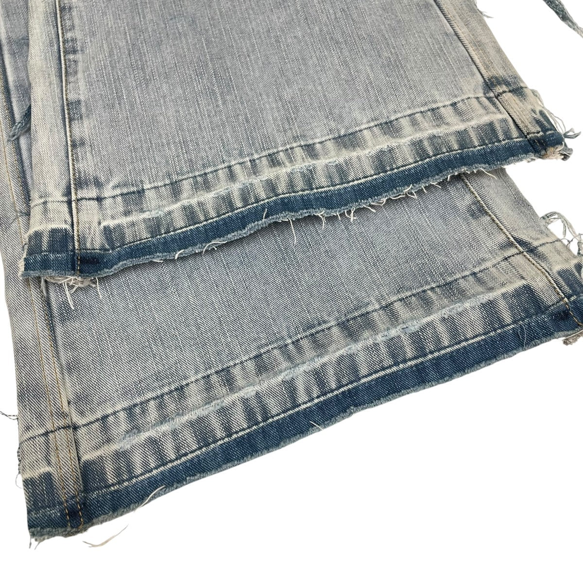 Washed Cat Whisker Denim Patchwork Sweatpantsデニムパンツ