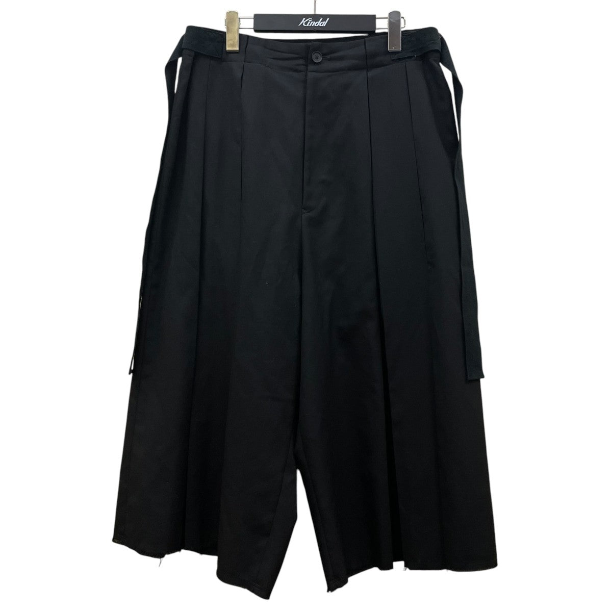 T W gabardine Box pleats hakama pants ギャバジン ボックスプリーツ ハカマパンツ切りっぱなし バギーパンツ スラックスGE P06 100