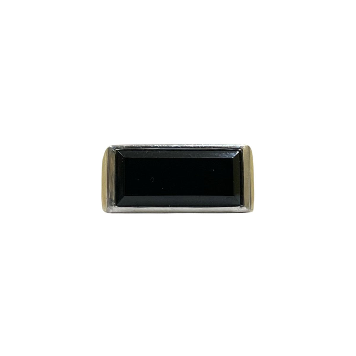 Peaky Ring Polished Onyxホワイトロジウムコーティング 天然石 ブラックオニキス リング