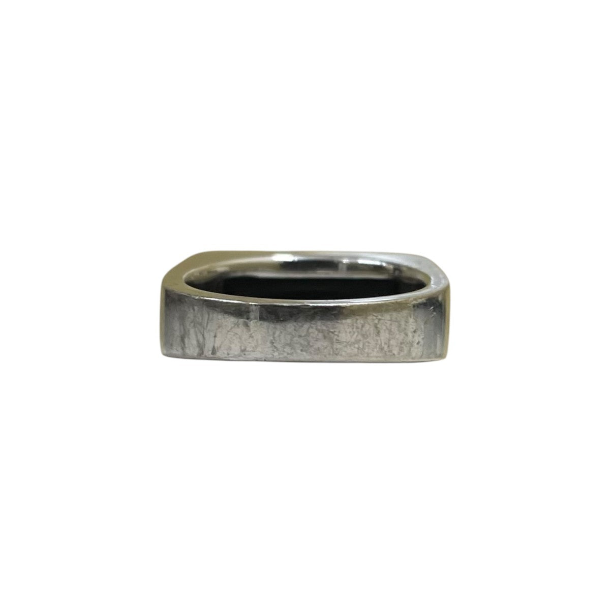 Peaky Ring Polished Onyxホワイトロジウムコーティング 天然石 ブラックオニキス リング