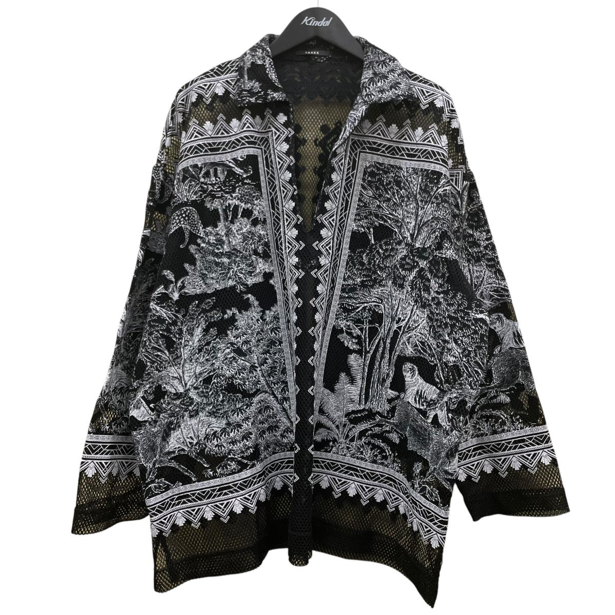 24SSSAVANNA SKIPPER SHIRT サバンナ スキッパーシャツ総柄 グラフィックプリント メッシュ プルオーバーシャツTA24SS-SH015
