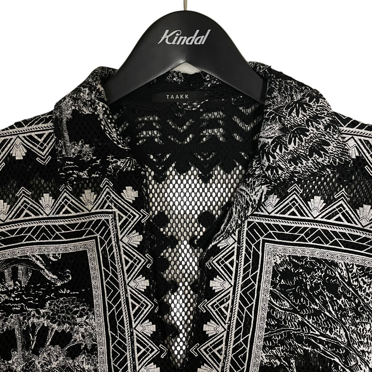 24SSSAVANNA SKIPPER SHIRT サバンナ スキッパーシャツ総柄 グラフィックプリント メッシュ プルオーバーシャツTA24SS-SH015