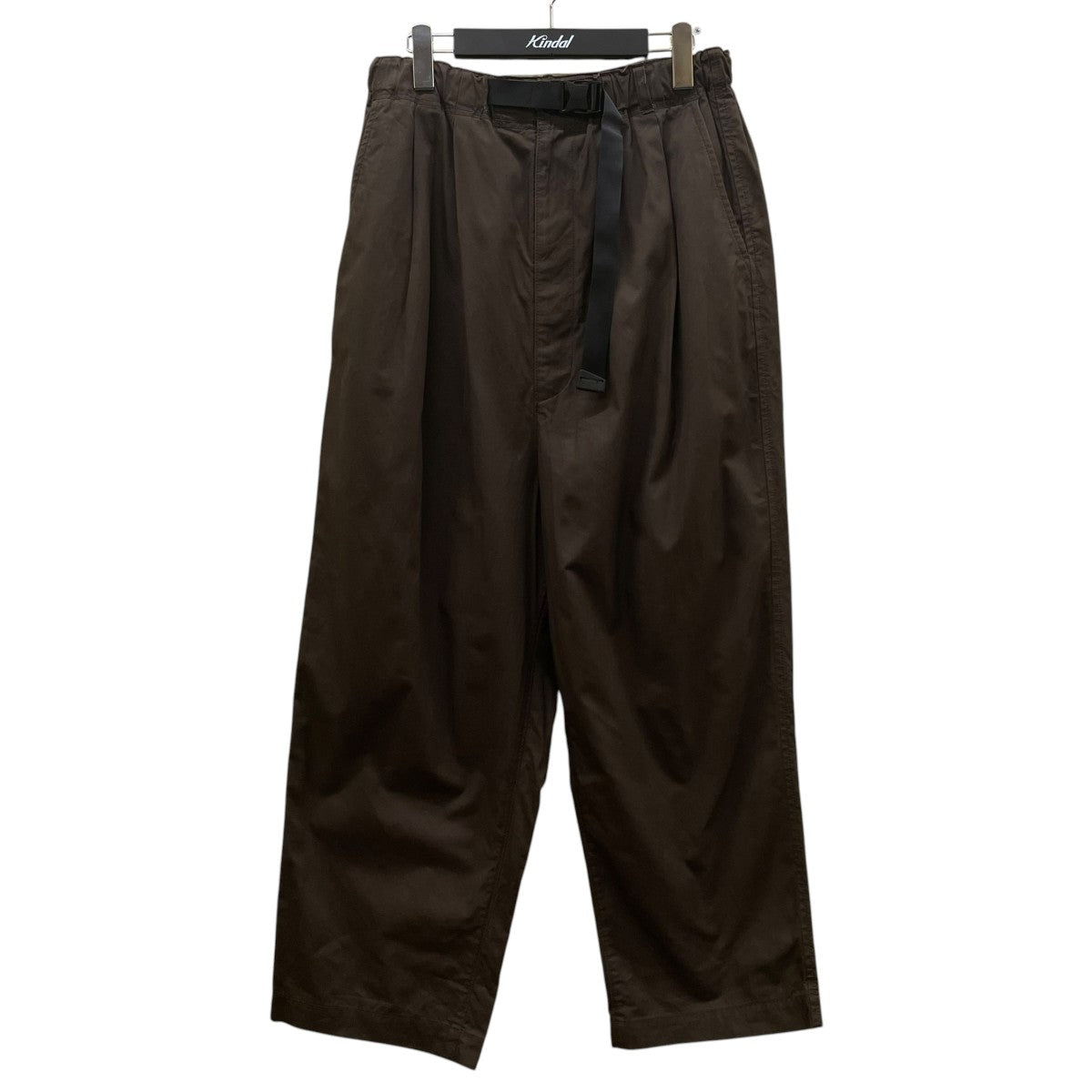 25AWCOTTON NIDOM PROCESSING 2TACK PANTS コットンツイルニドム加工2タックパンツウェイビングベルト コットン ワイドパンツHP P012