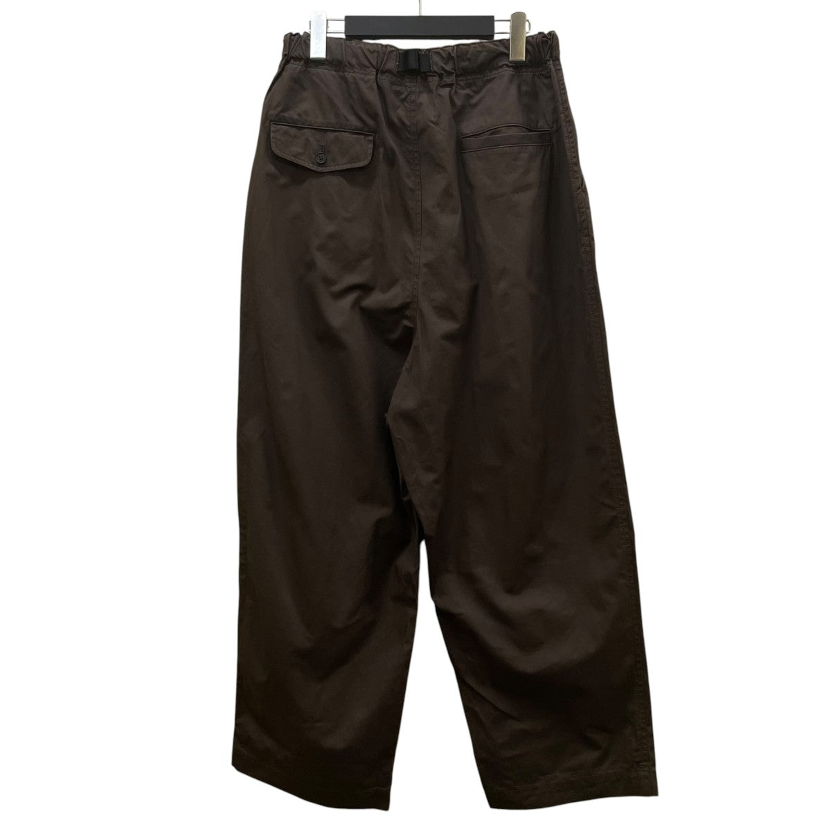 25AWCOTTON NIDOM PROCESSING 2TACK PANTS コットンツイルニドム加工2タックパンツウェイビングベルト コットン ワイドパンツHP P012