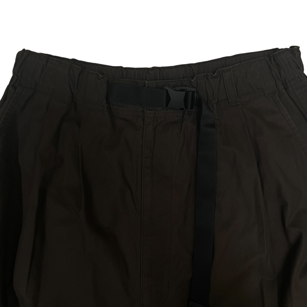 25AWCOTTON NIDOM PROCESSING 2TACK PANTS コットンツイルニドム加工2タックパンツウェイビングベルト コットン ワイドパンツHP P012