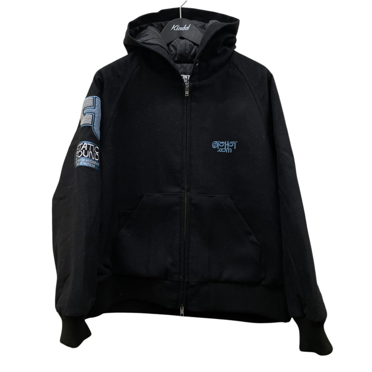 TEKET Static Sound Varsity Jacket Blackフーデッドジャケット 古着・中古-1枚目のアイテム画像