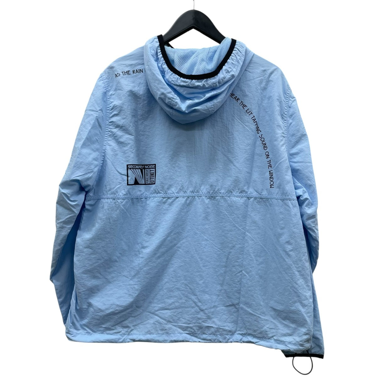 Secondary Anorak Pullover Light Blueグラフィックプリント ハーフジップ プルオーバー ナイロンジャケット