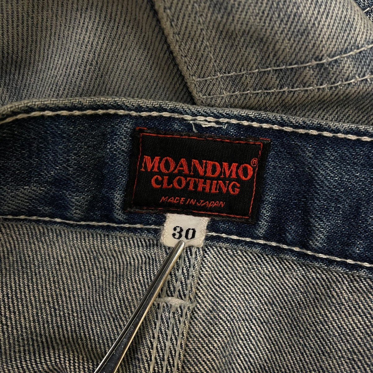 MOANDMO CLOTHING DOUBLE KNEE DENIM PANTS ダブルニーデニムパンツコットン ワイドストレート デニムパンツ