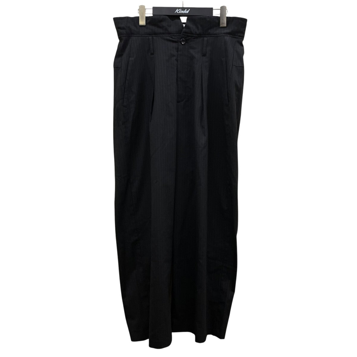 STRETCH GABARDINE FLAP TROUSERS ストレッチギャバジンフラップトラウザーズストライプ柄 テーパードトラウザーズ スラックス ワイドパンツAP52-031